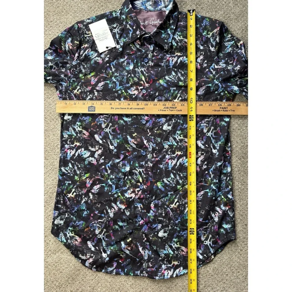 New Robert Graham Mens XS Highland 2 Long Sleeve Shirt Colorful Abstract Art